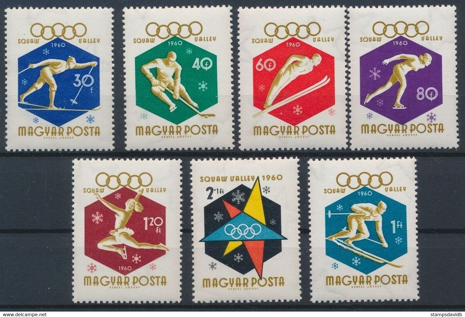 1960 Hungary 1668-1674 1960 Olympic Games In Squaw Valley 6,00 € - Hiver 1960: Squaw Valley