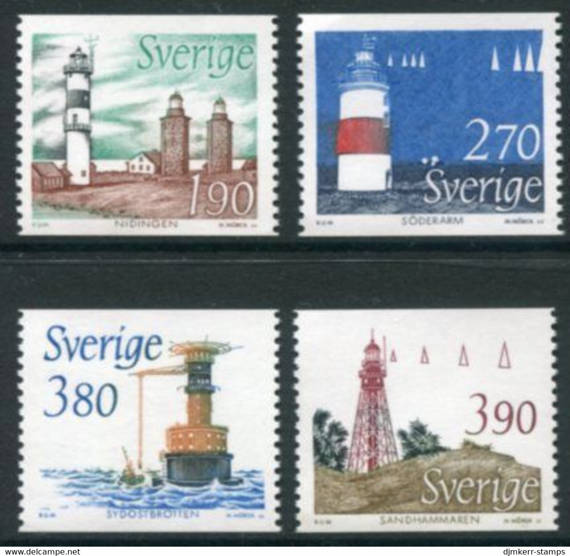 SWEDEN 1989 Lighthpuses  MNH / **.  Michel 1526-29 - Unused Stamps