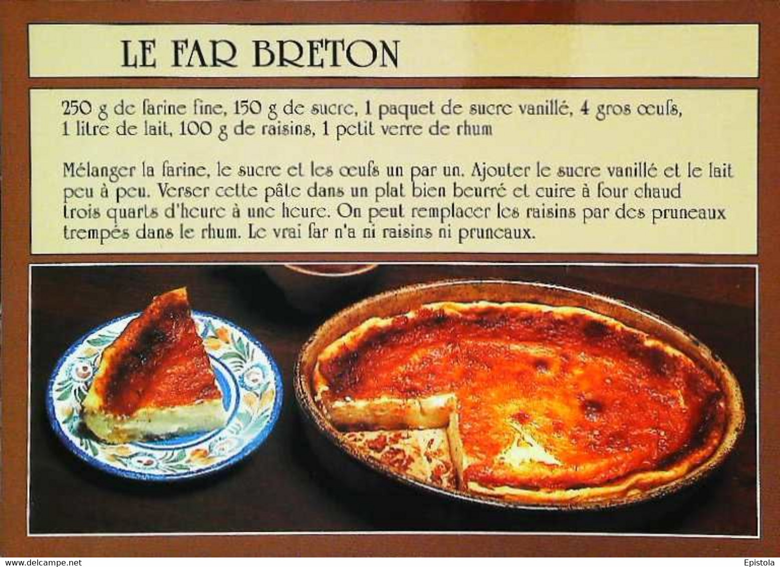 ►  CPSM Recette Le Far Breton - Recettes (cuisine)