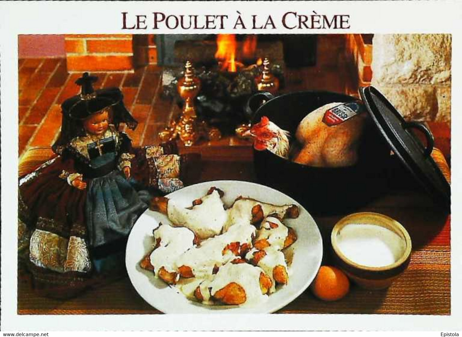 ►  CPSM Recette Le Poulet à La Crème Poupée Doll - Recettes (cuisine)