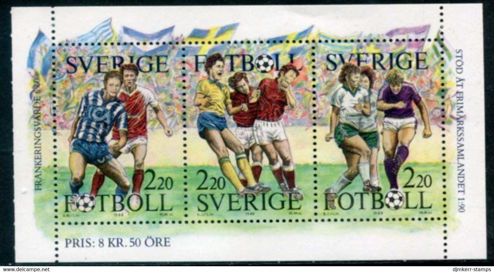 SWEDEN 1988 Stamp Day: Football MNH / **.  Michel 1505-07 - Unused Stamps