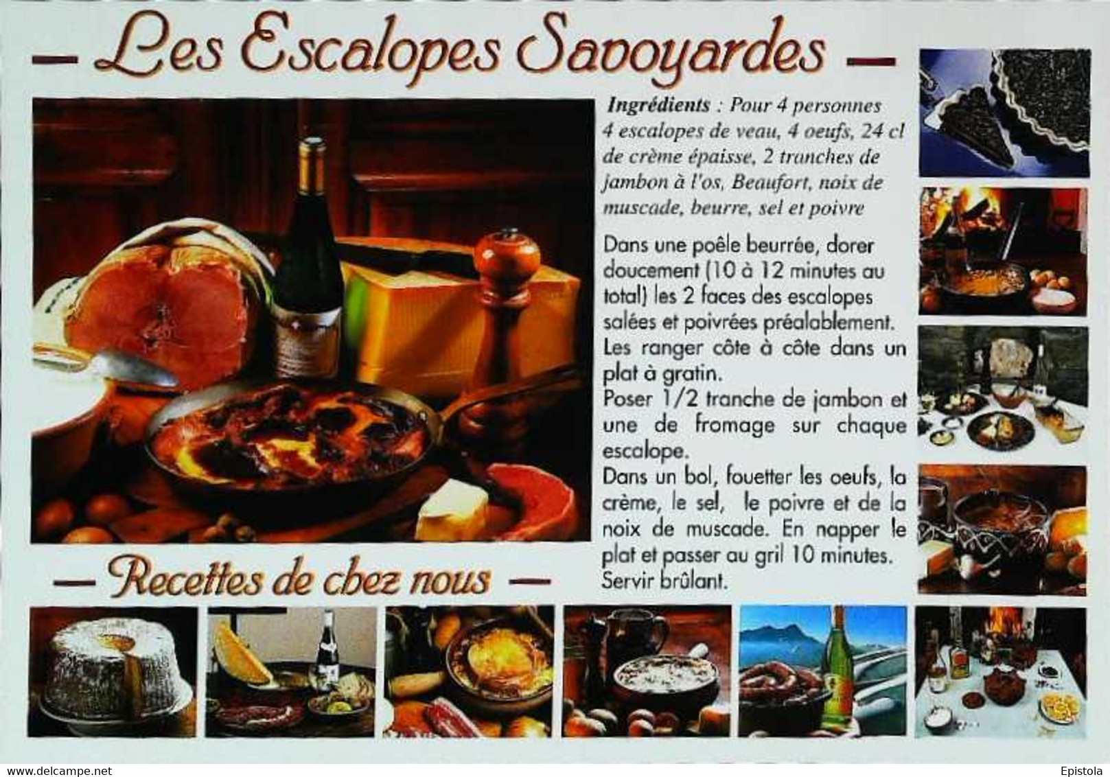 ►  CPSM Recette   Les Escalopes Savoyardes - Recettes (cuisine)