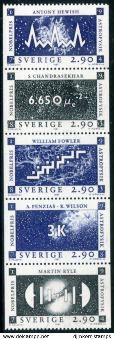 SWEDEN 1987 Nobel Astrophysics Prize MNH / **.  Michel 1461-65 - Unused Stamps