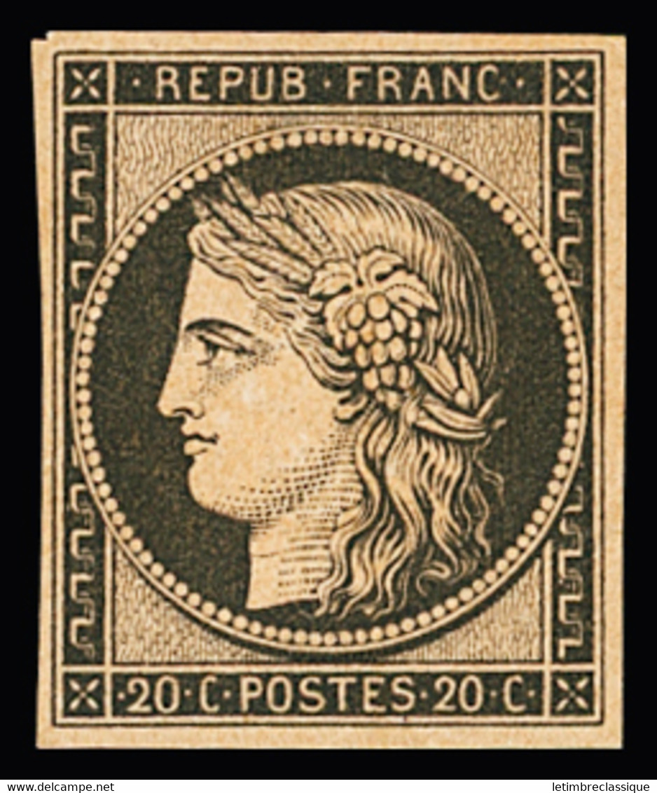 * N°3f 20c Noir, Réimpression De 1862, Neuf * (charnière Propre), Très Frais, TTB - 1849-1850 Ceres