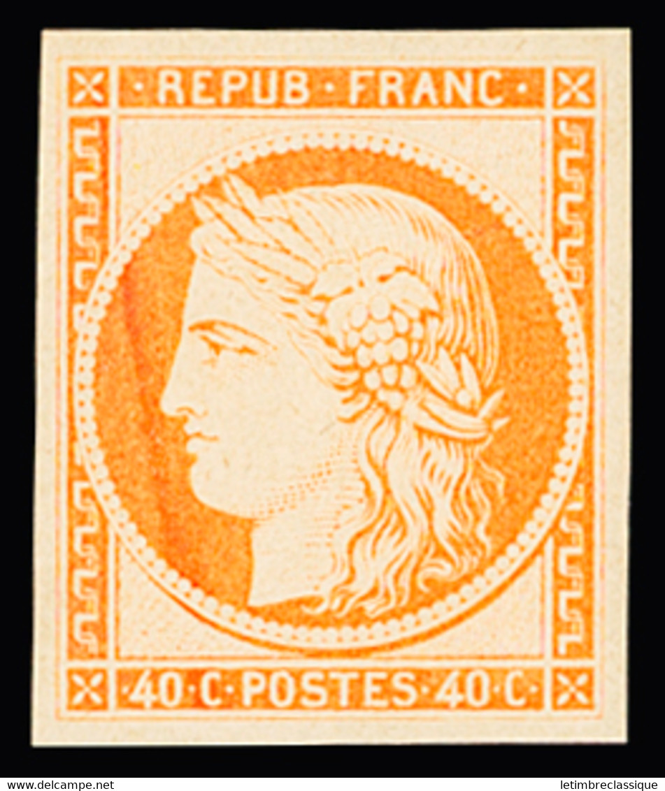 * N°5g 40c Orange, Réimpression De 1862, Neuf * (légère Trace), Très Frais, TTB - 1849-1850 Cérès