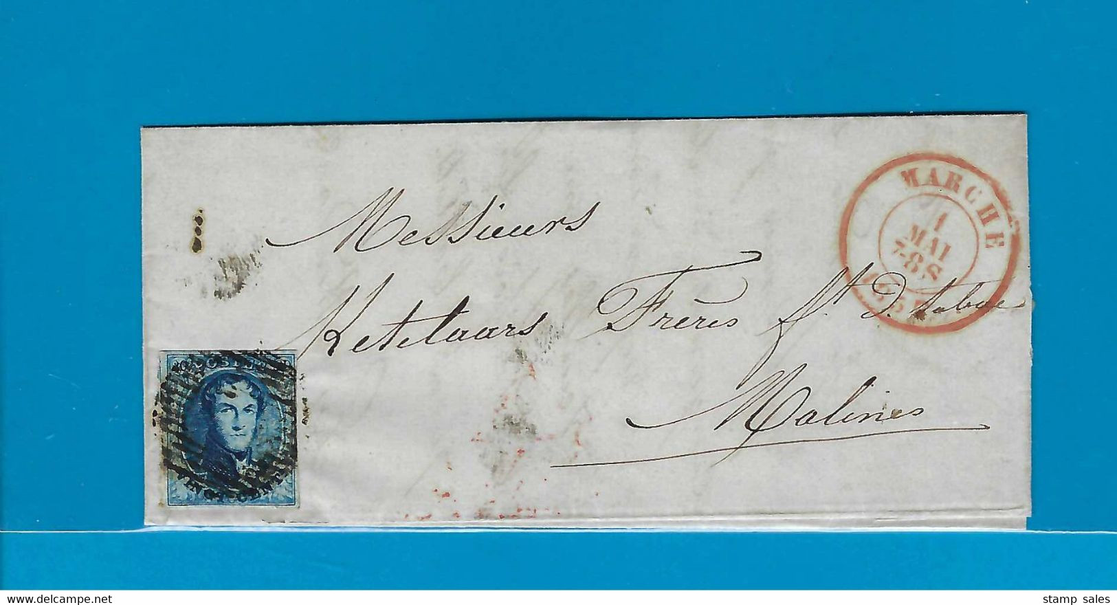 België Brief Met Inhoud Vanuit Marche Naar Mailines 1/05/1857 UNG - 1849-1865 Medaillons (Varia)