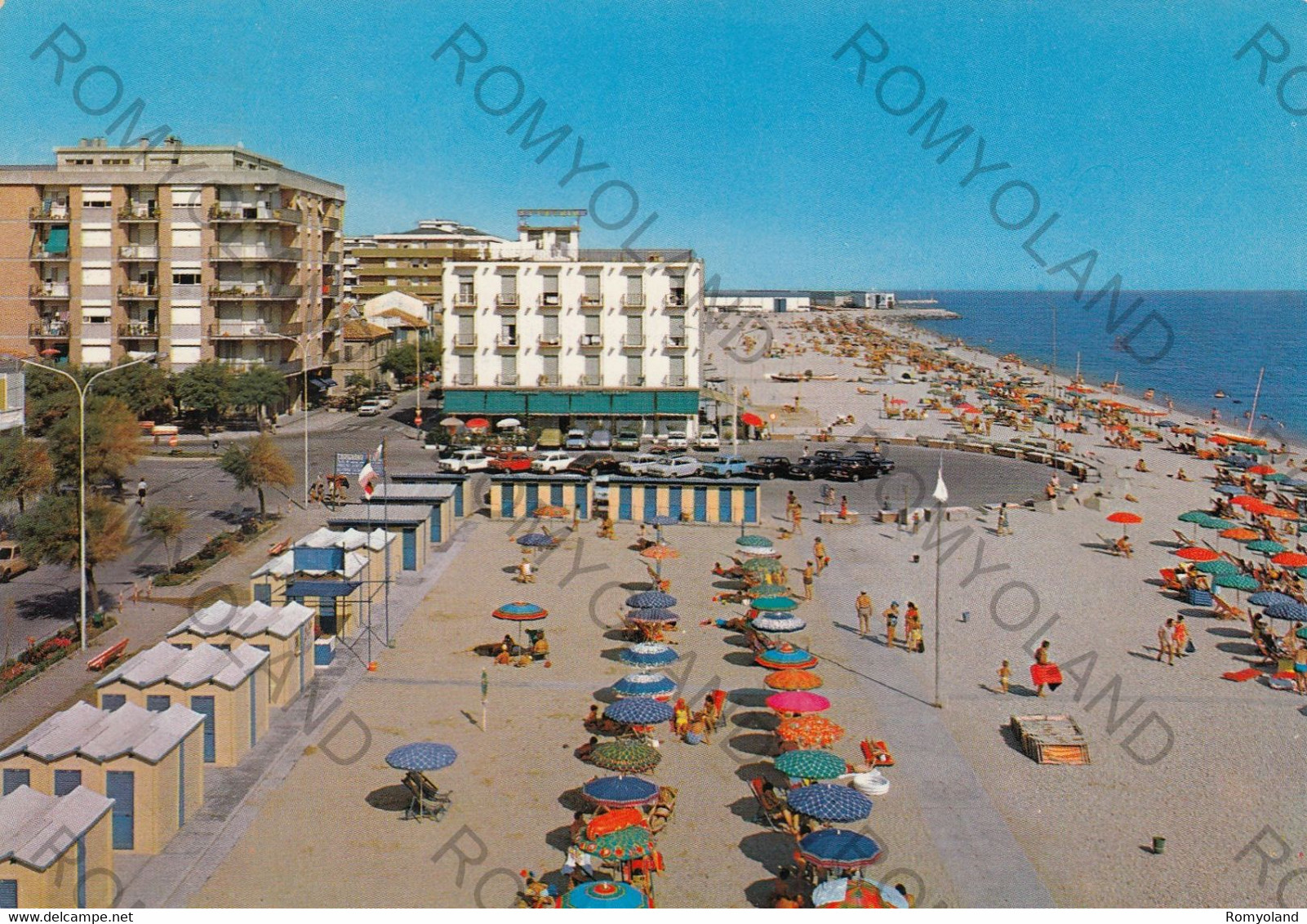 CARTOLINA  FANO,MARCHE,VEDUTA AEREA,RIVIERA ADRIATICA,SPIAGGIA,MARE,ESTATE,VACANZA,BARCHE,BELLA ITALIA,VIAGGIATA 1978 - Fano