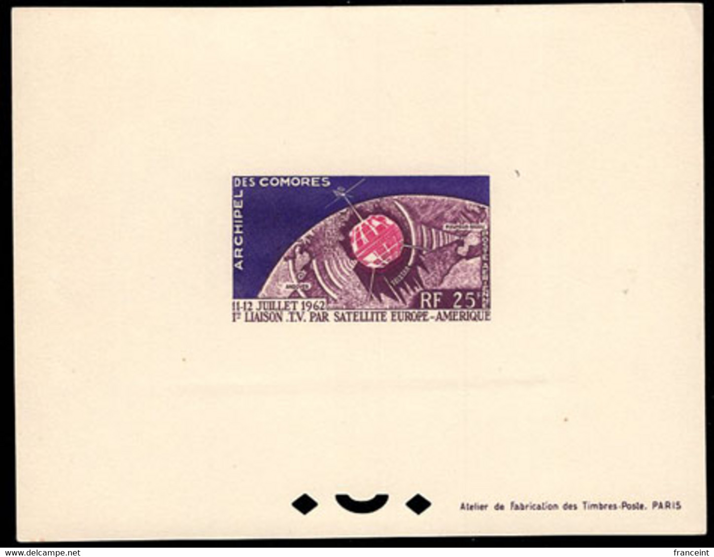 COMORO ISLANDS(1962) Telstar Satellite. Deluxe Sheet. Scott No C7, Yvert No PA7. Nice! - Andere & Zonder Classificatie