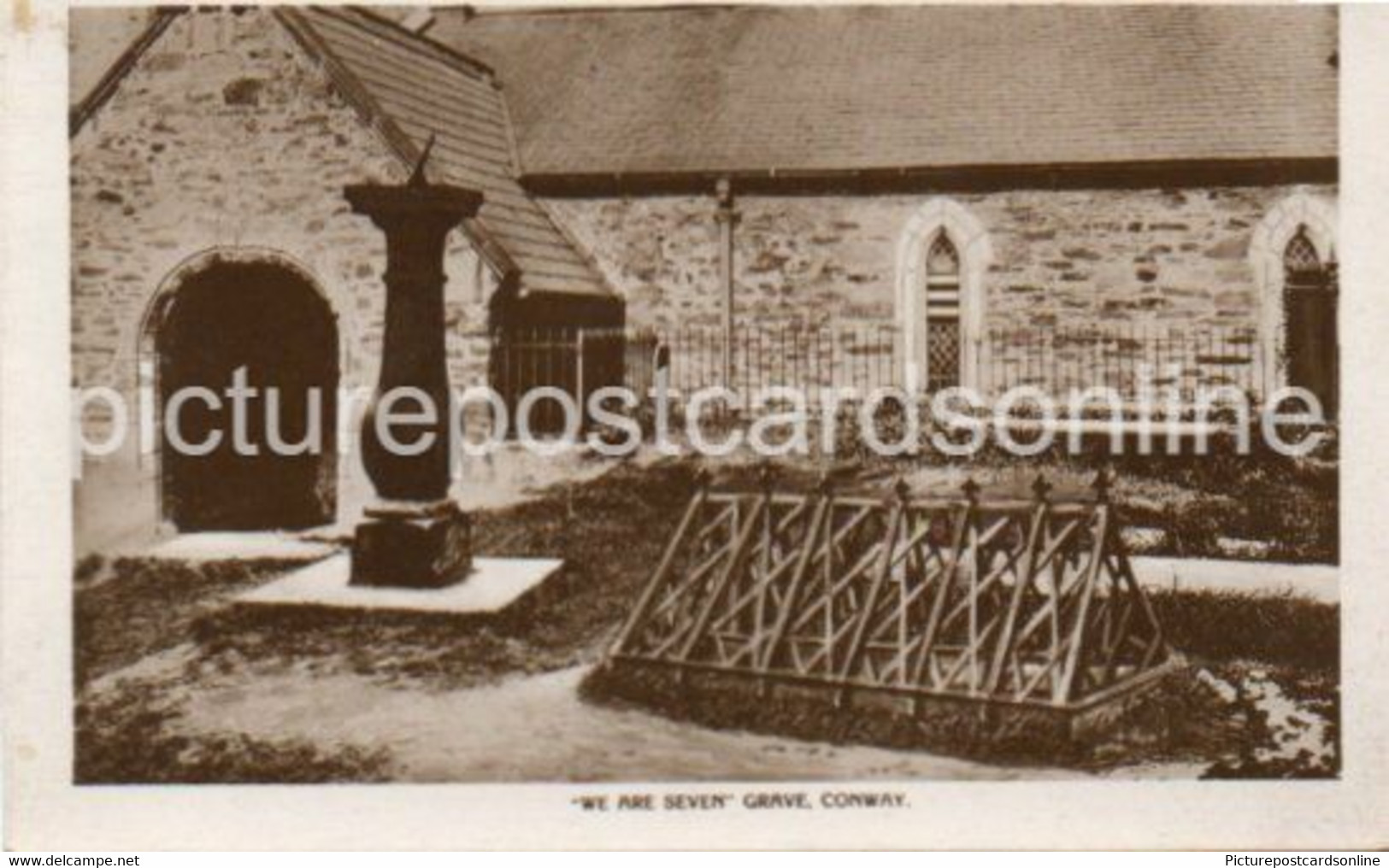 WE ARE SEVEN GRAVE CONWY OLD R/P POSTCARD WALES - Denbighshire