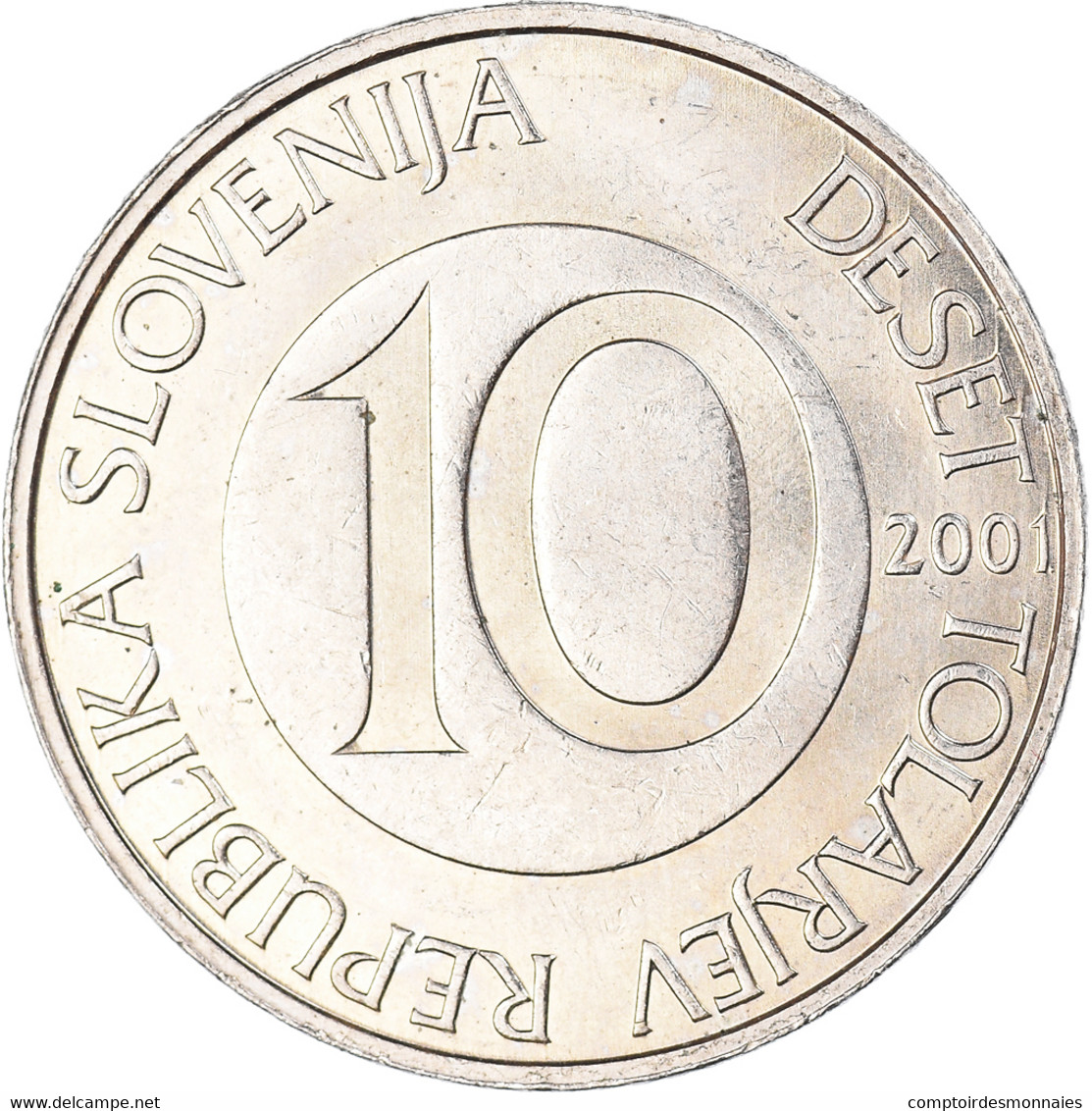 Monnaie, Slovénie, 10 Tolarjev, 2001 - Slovénie