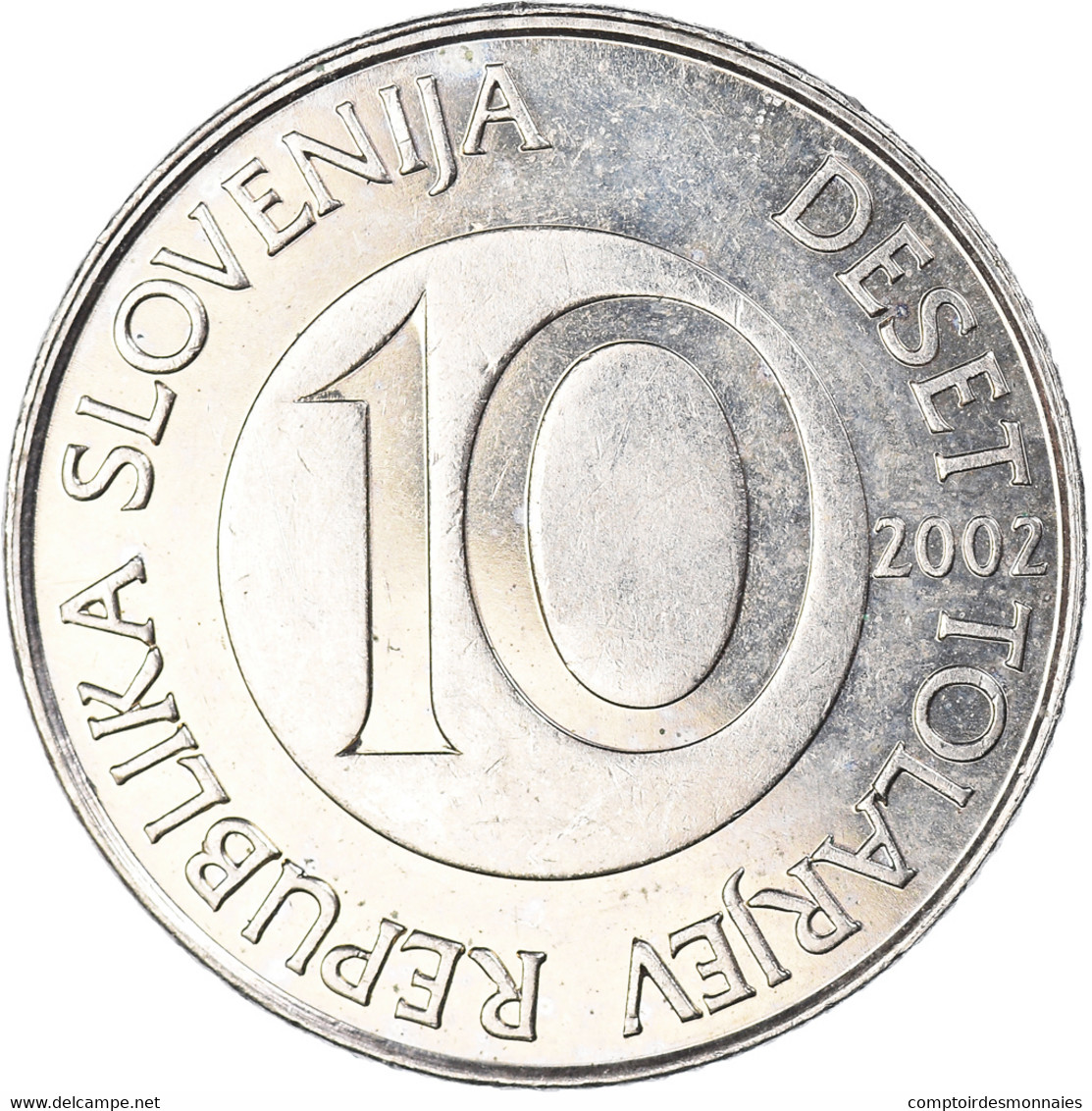 Monnaie, Slovénie, 10 Tolarjev, 2002 - Slovenia