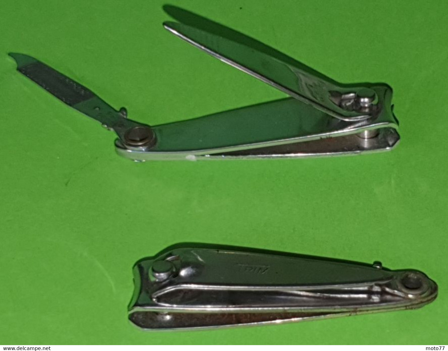 Lot 5 anciens ensemble de MANUCURE et COUPE ONGLES - Billard club l'Union Reims - Trim - Bassett USA -Vers 1950