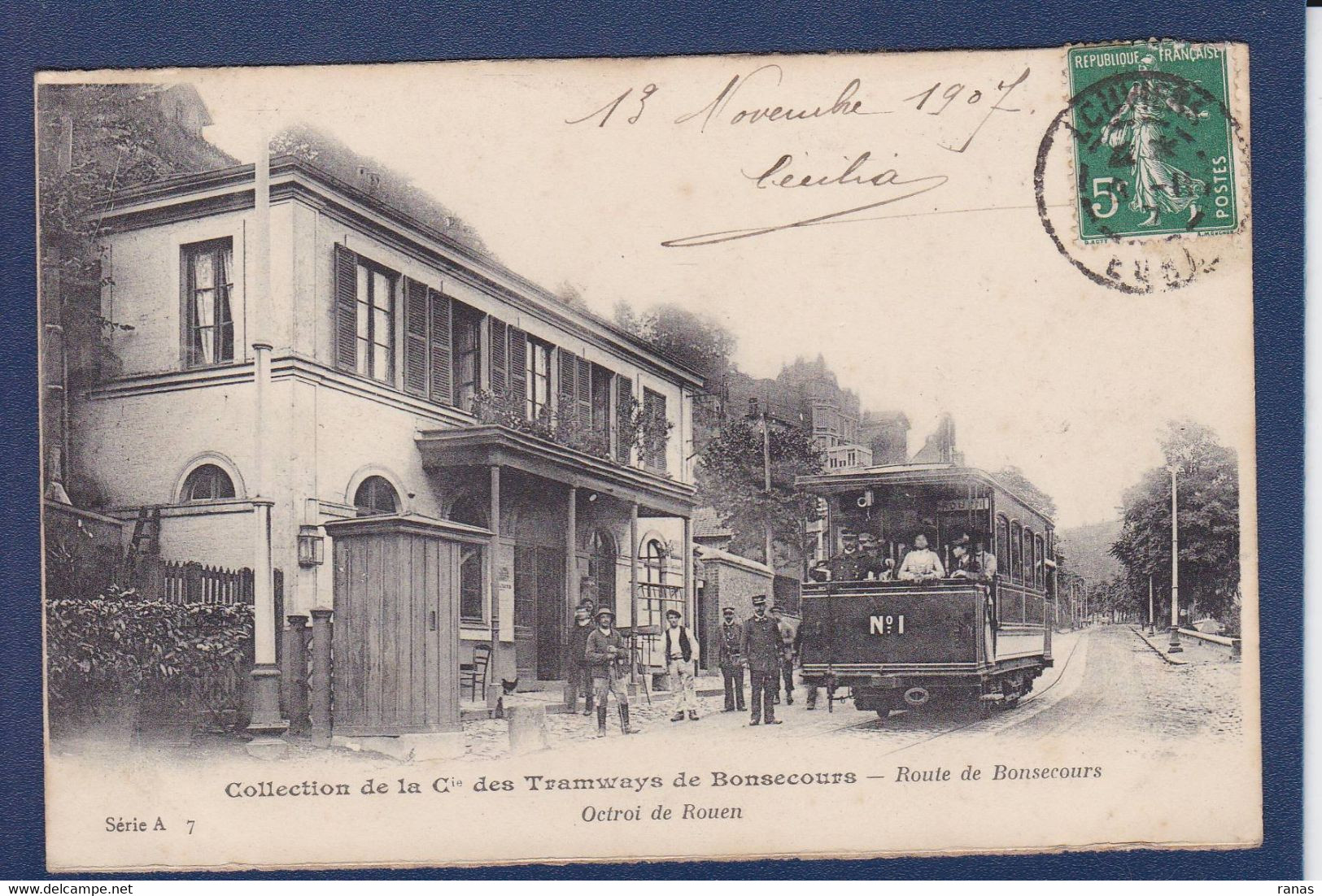 CPA [76] Seine Maritime > Bonsecours Tramway Circulé - Bonsecours