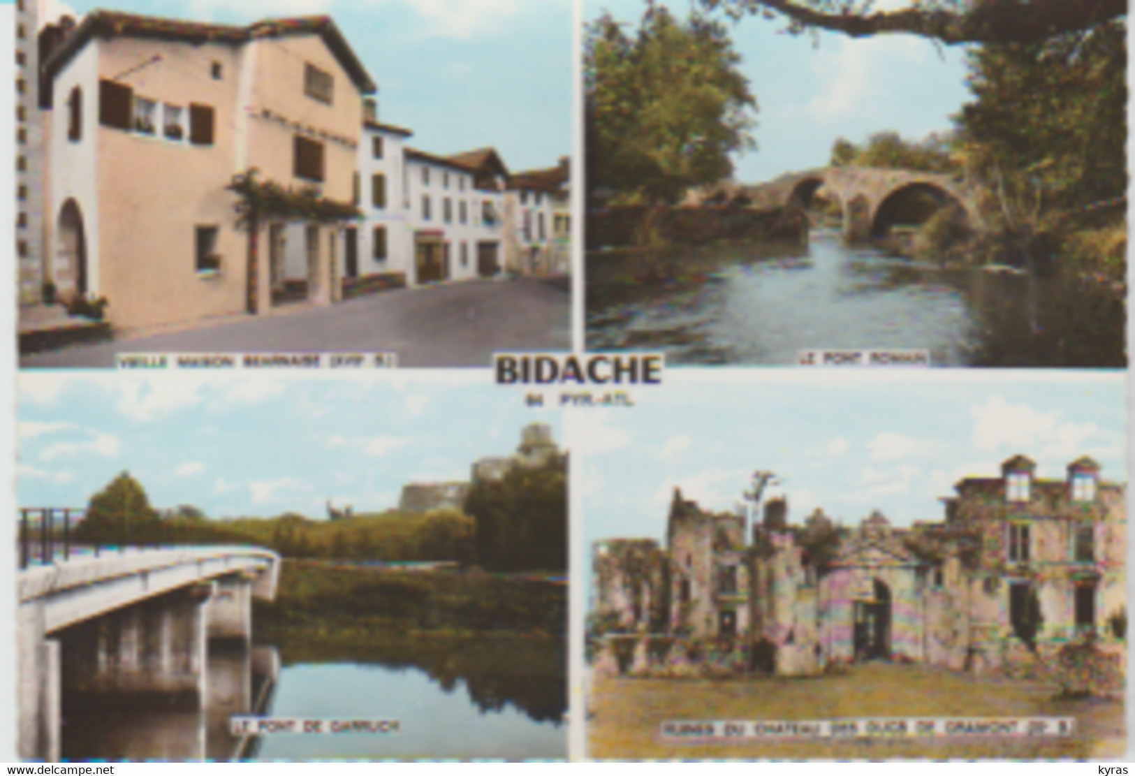 Cpsm 10x15. BIDACHE (64) Multi-vues (Maison Béarnaise-Pont Romain - Pont De Garruch - Ruines Château Ducs De Gramont - Bidache