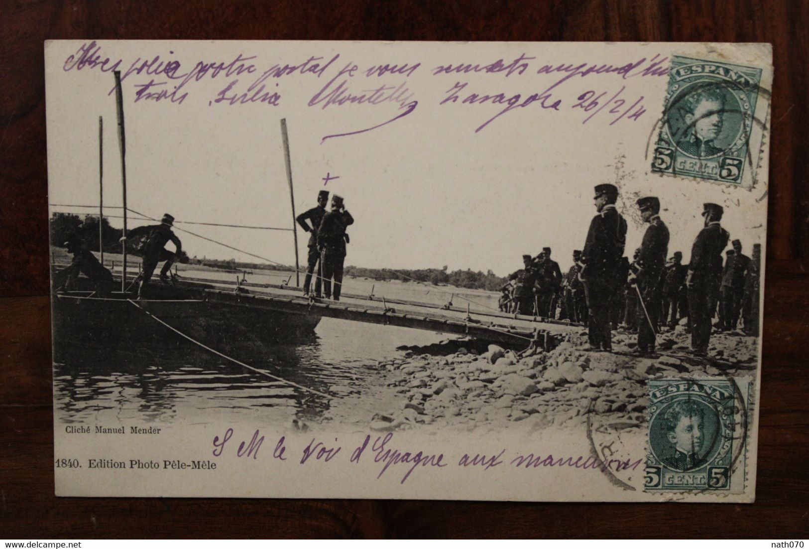 1904 Carte Photo Roi D'Espagne Aux Manoeuvres Espagne Rey Cpa AK France Bourg La Reine - Royal Families