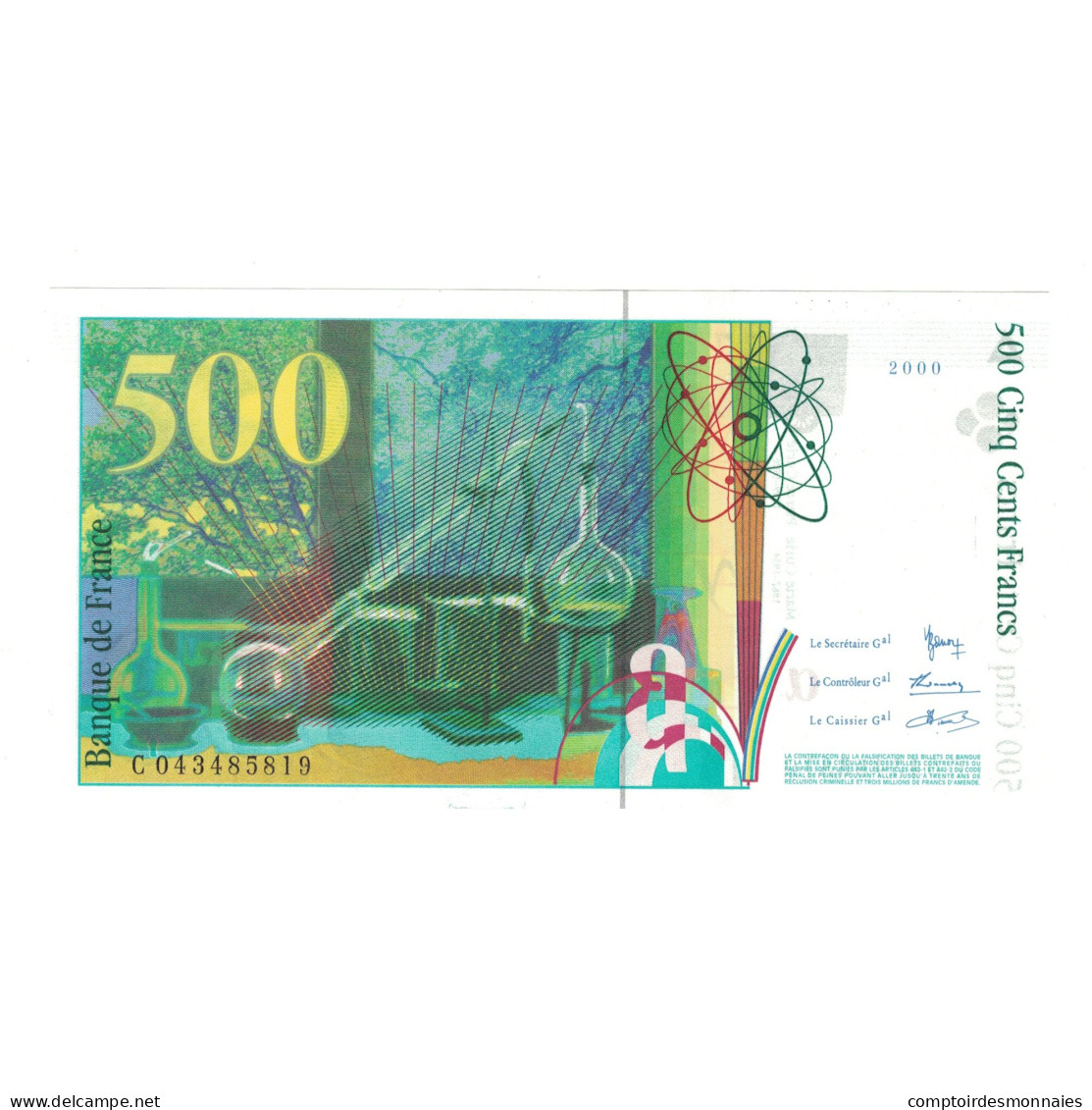 France, 500 Francs, Pierre Et Marie Curie, 2000, C043485819, NEUF - 500 F 1994-2000 ''Pierre En Marie Curie''