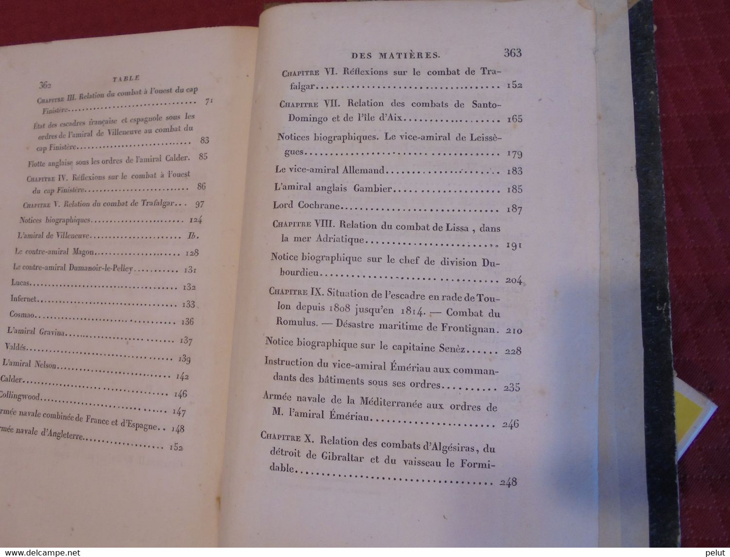 EO 1829 Histoire des combats d'Aboukir Trafalgar Lissa, du cap Finistère, et de plusieurs autres batailles navales