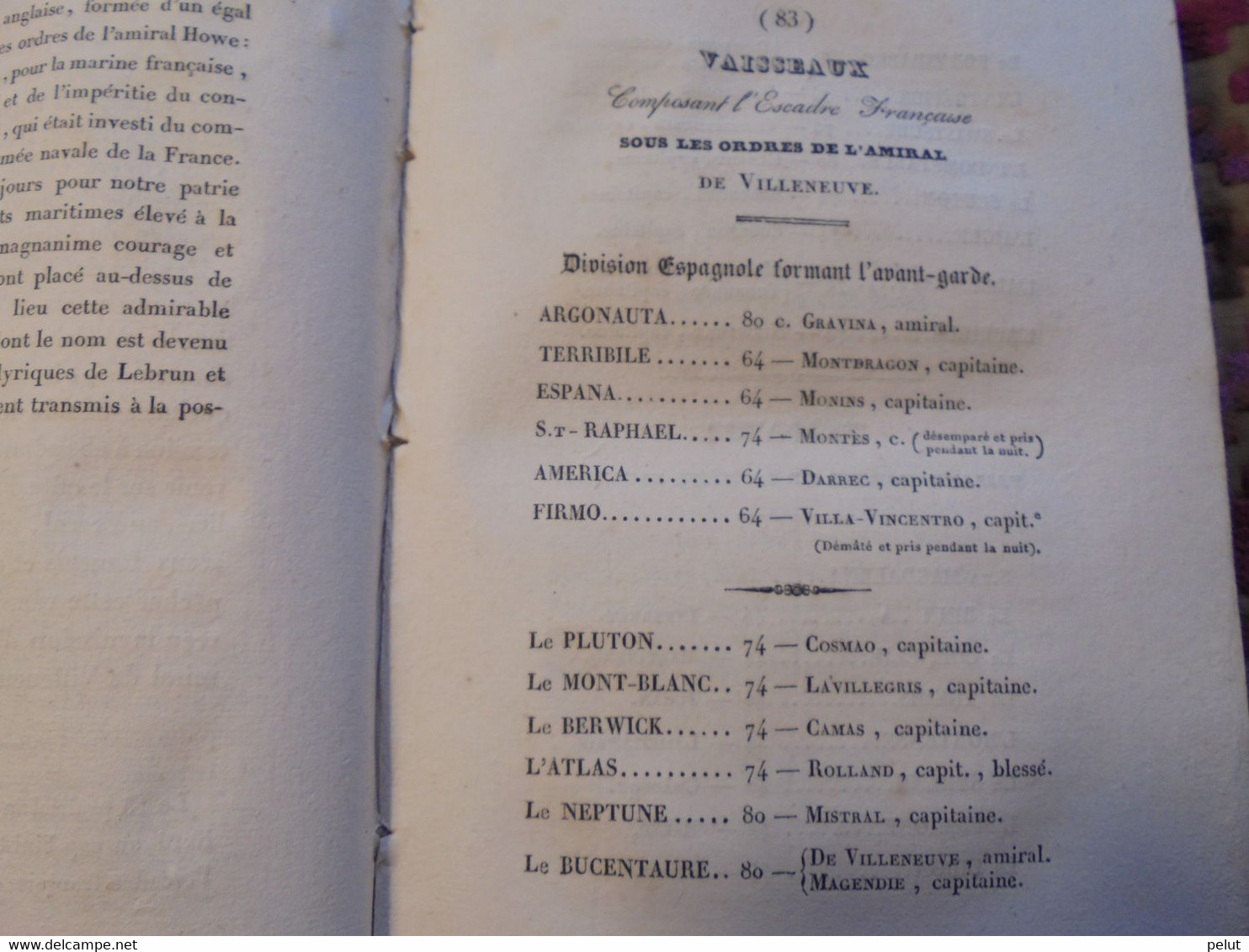 EO 1829 Histoire des combats d'Aboukir Trafalgar Lissa, du cap Finistère, et de plusieurs autres batailles navales