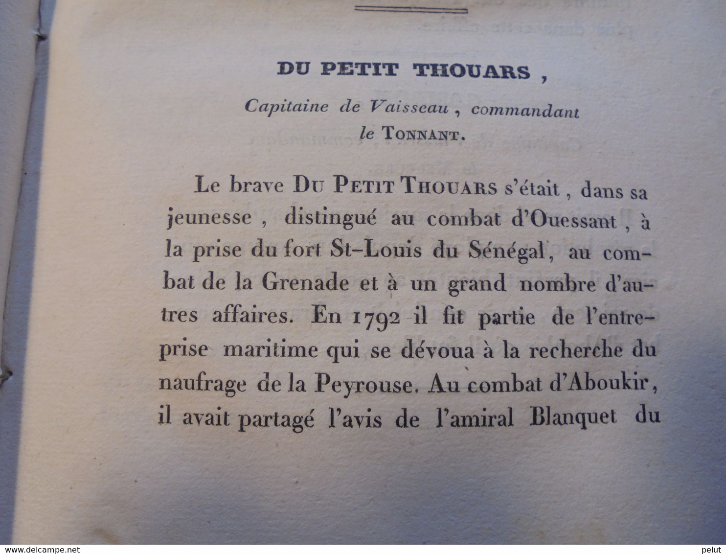 EO 1829 Histoire des combats d'Aboukir Trafalgar Lissa, du cap Finistère, et de plusieurs autres batailles navales