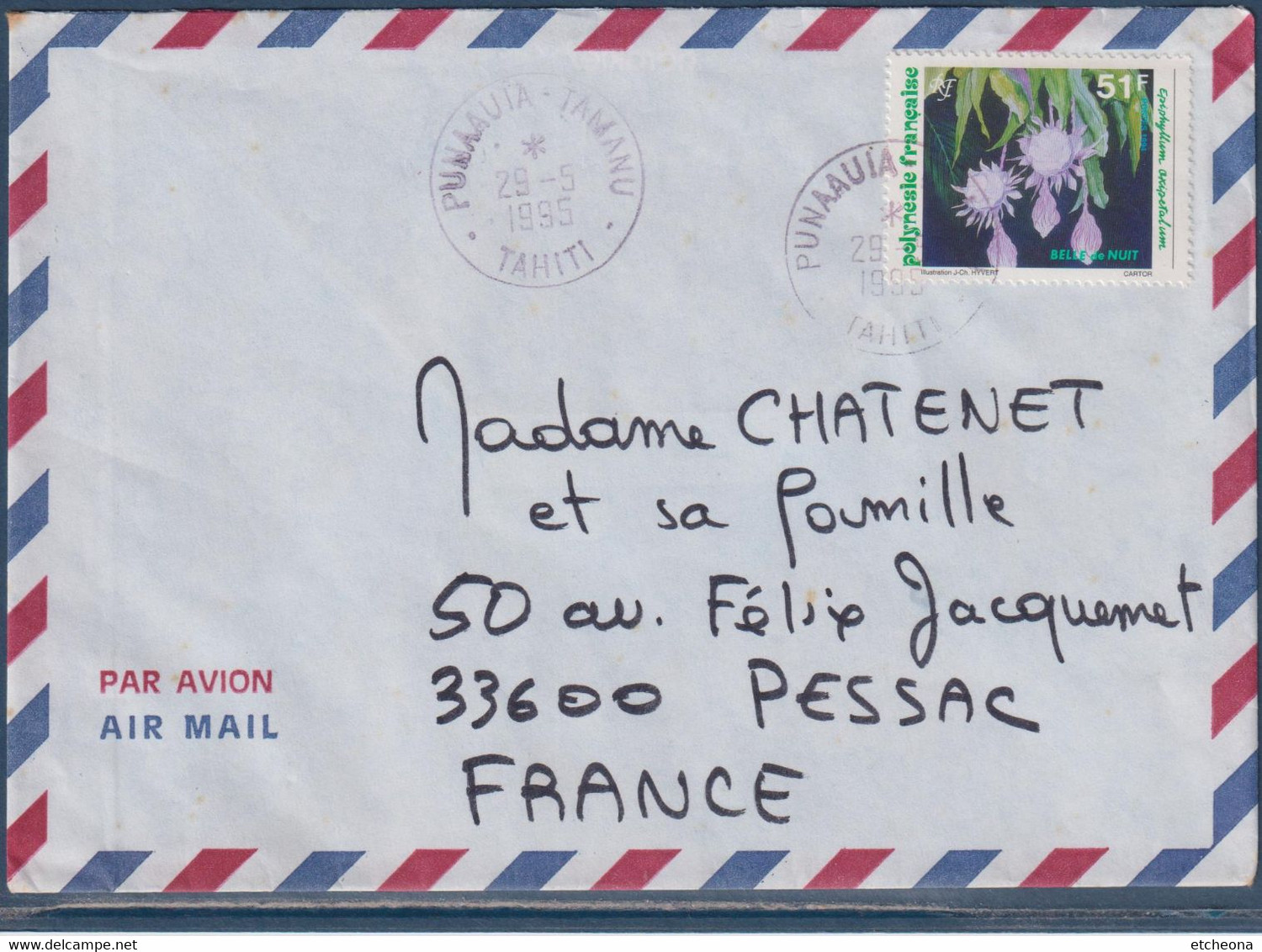 Enveloppe De Polynésie Punaauia Tamanu, Tahiti, 29.05.95 Avec Timbre N°462 - Covers & Documents
