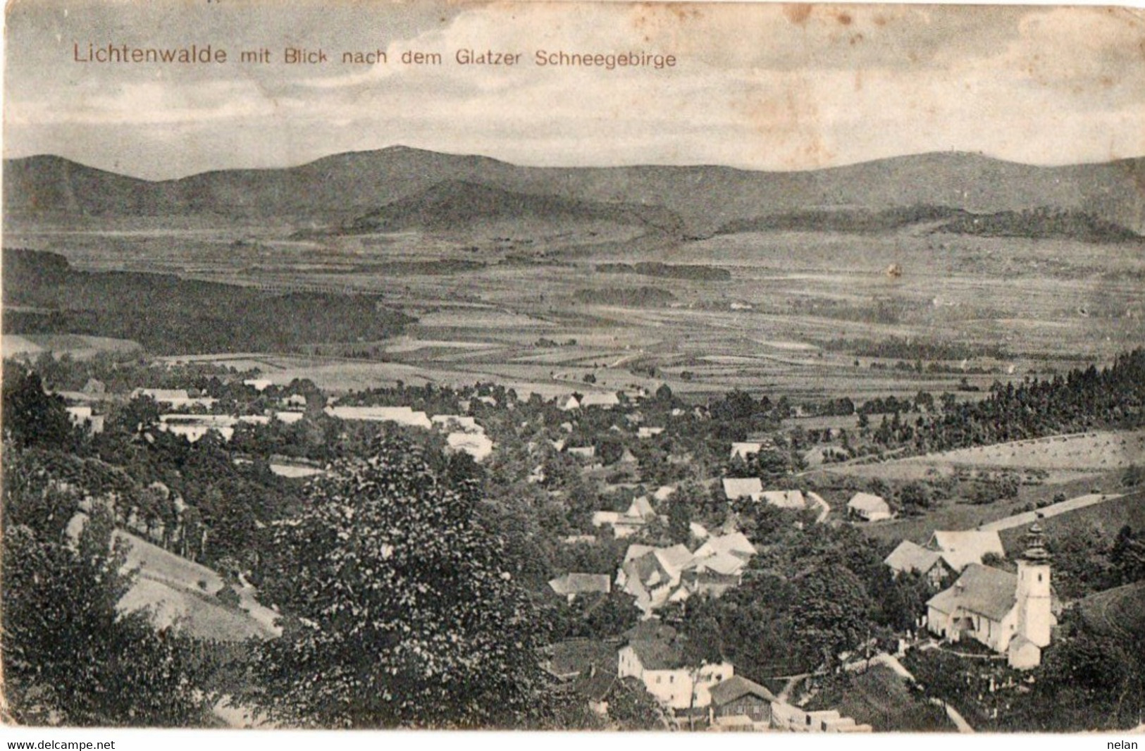 LICHTENWALDE MIT BLICK NACH DEM GLATZER SCHNEEGEBIRGE - F.P. - STORIA POSTALE - Niederwiesa