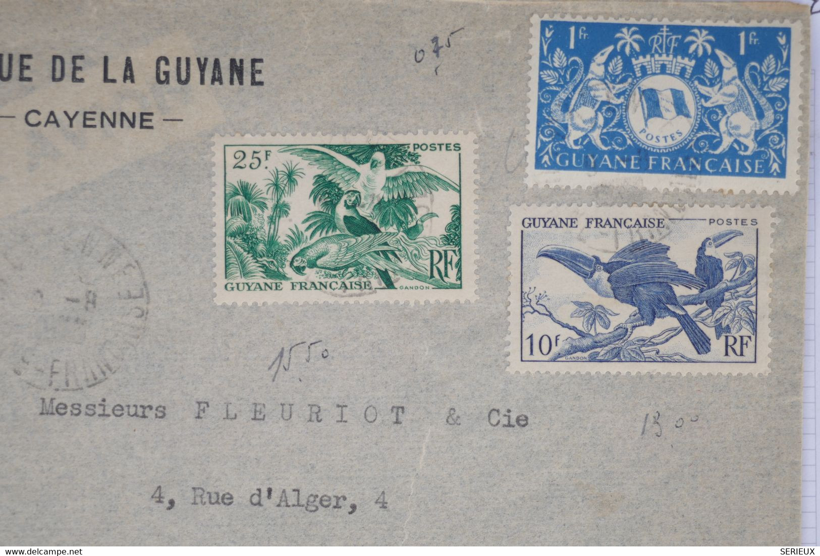 AW11 GUYANNE BELLE LETTRE 1935  CAYENNE POUR NANTES FRANCE  + AFFRANCH. INTERESSANT - Briefe U. Dokumente