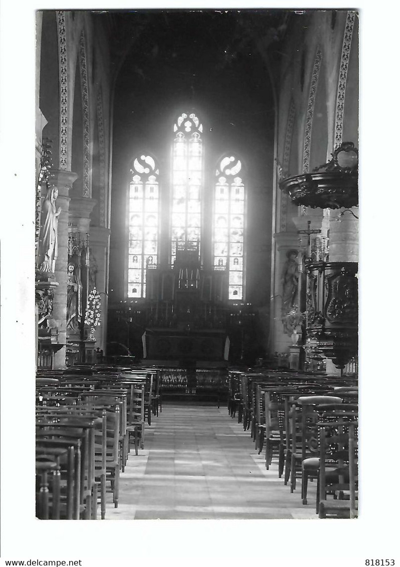 Lovendegem   Binnenzicht Kerk Fotokaart  1940 - Lovendegem
