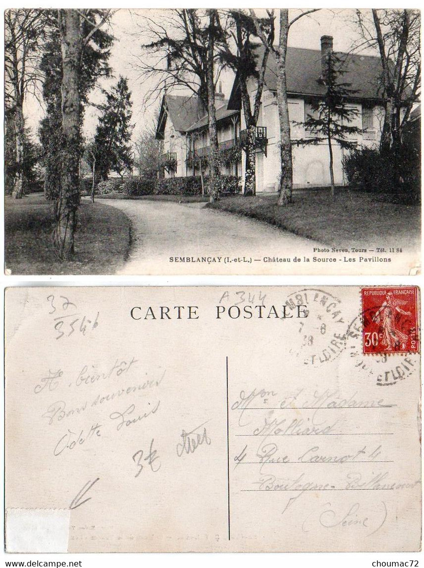 (37) 3546, Semblançay, Photo Neveu, Château De La Source, Les Pavillons, état - Semblançay
