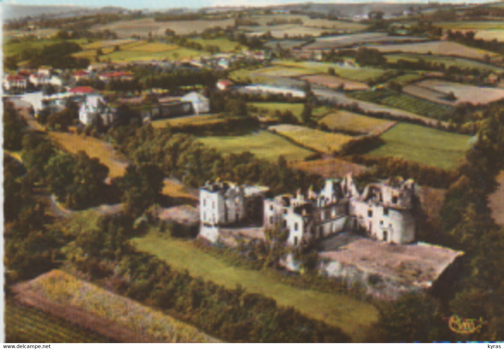 Cpsm 10x15. Vue Aérienne (64) BIDACHE. Les Ruines Du Château Des Ducs De Gramont - Bidache