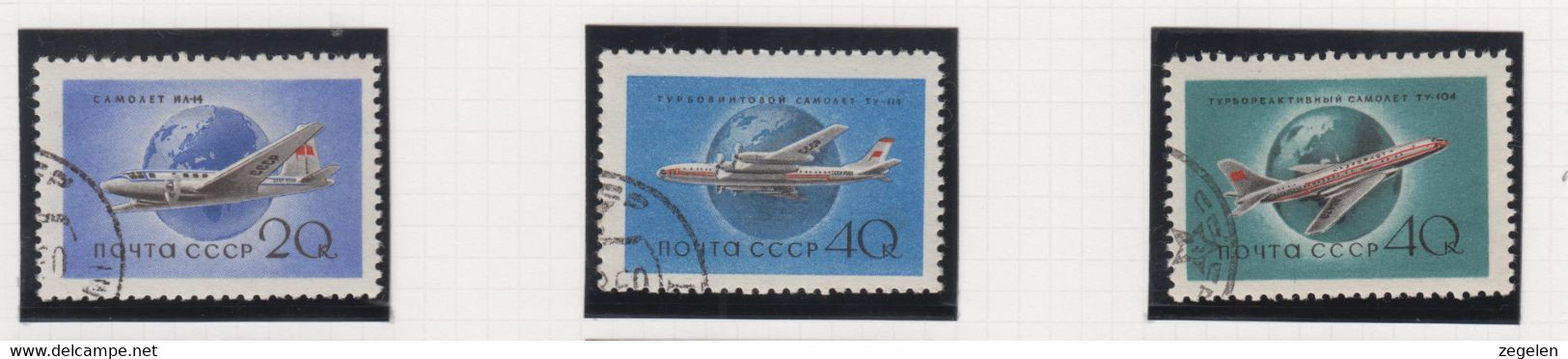 Sowjet-Unie Jaar 1958 Michel-nr 2169A/2171A Gestempeld - Altri & Non Classificati