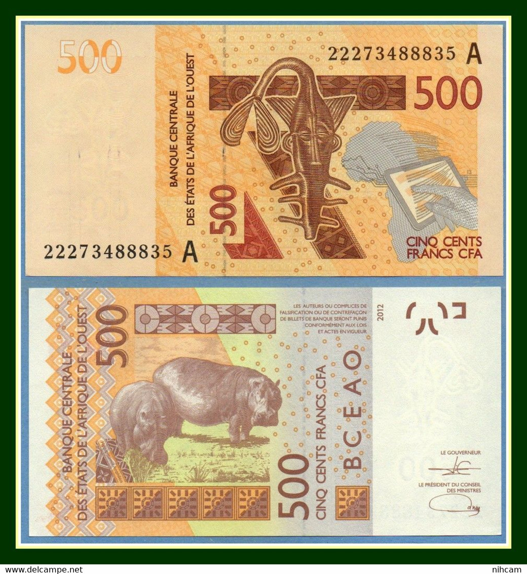 Côte D'Ivoire Billet 500 CFA Neuf (non Circulé) 2012 Hippopotame - Costa De Marfil