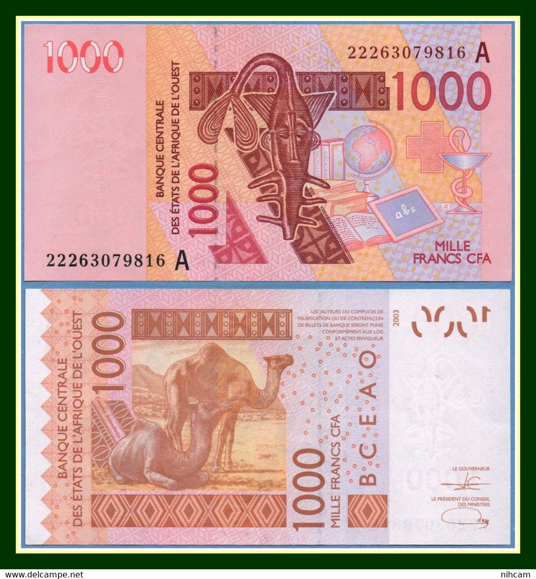 Côte D'Ivoire Billet 1000 CFA Neuf (non Circulé) 2003 Dromadère - Elfenbeinküste (Côte D'Ivoire)