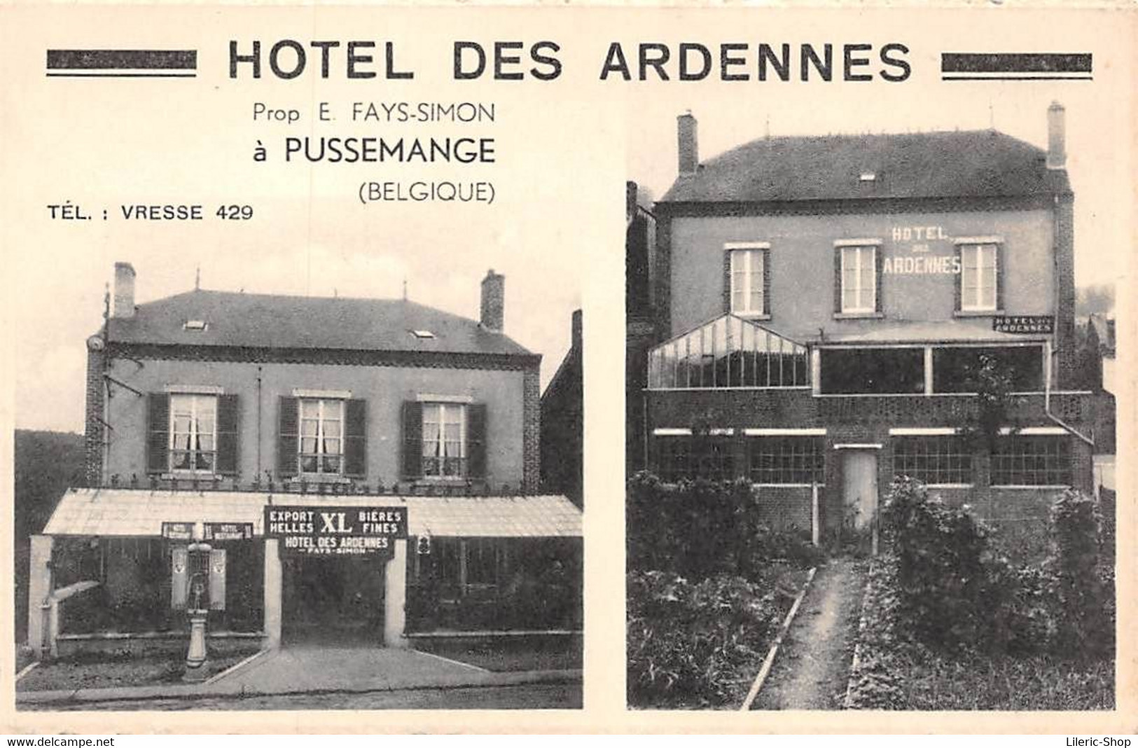 BELGIQUE PUSSEMANGE Hôtel Des Ardennes E. Fays.Simon - Pompe à Essence SATAM Logo PURFINA Cpsm PF ± 1940  ( ͡♥ ͜ʖ ͡♥) ♥ - Vresse-sur-Semois