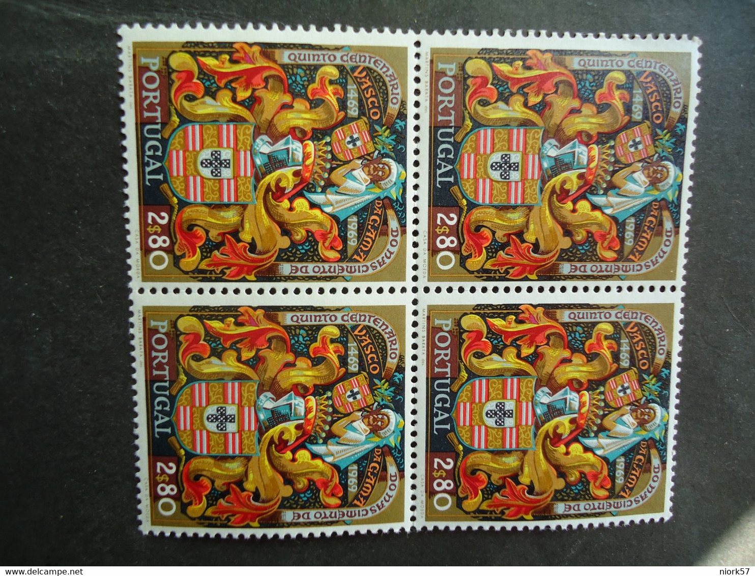 PORTUGAL  MNH  STAMPS   BLOCK OF 4  PAINTING VASCO DA GAMA  2 SCAN - Collections