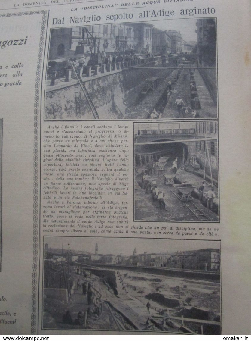 # DOMENICA DEL CORRIERE N 14 / 1930 MARCONI / NAVIGLIO E ADIGE / VILLAGGI LIBICI / CHIURO (SO)