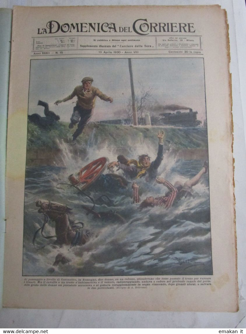 # DOMENICA DEL CORRIERE N 15 / 1930 CESENATICO / SPOSI A PARIGI / RE DEL BELGIO / PROFILI D'AFRICA - First Editions