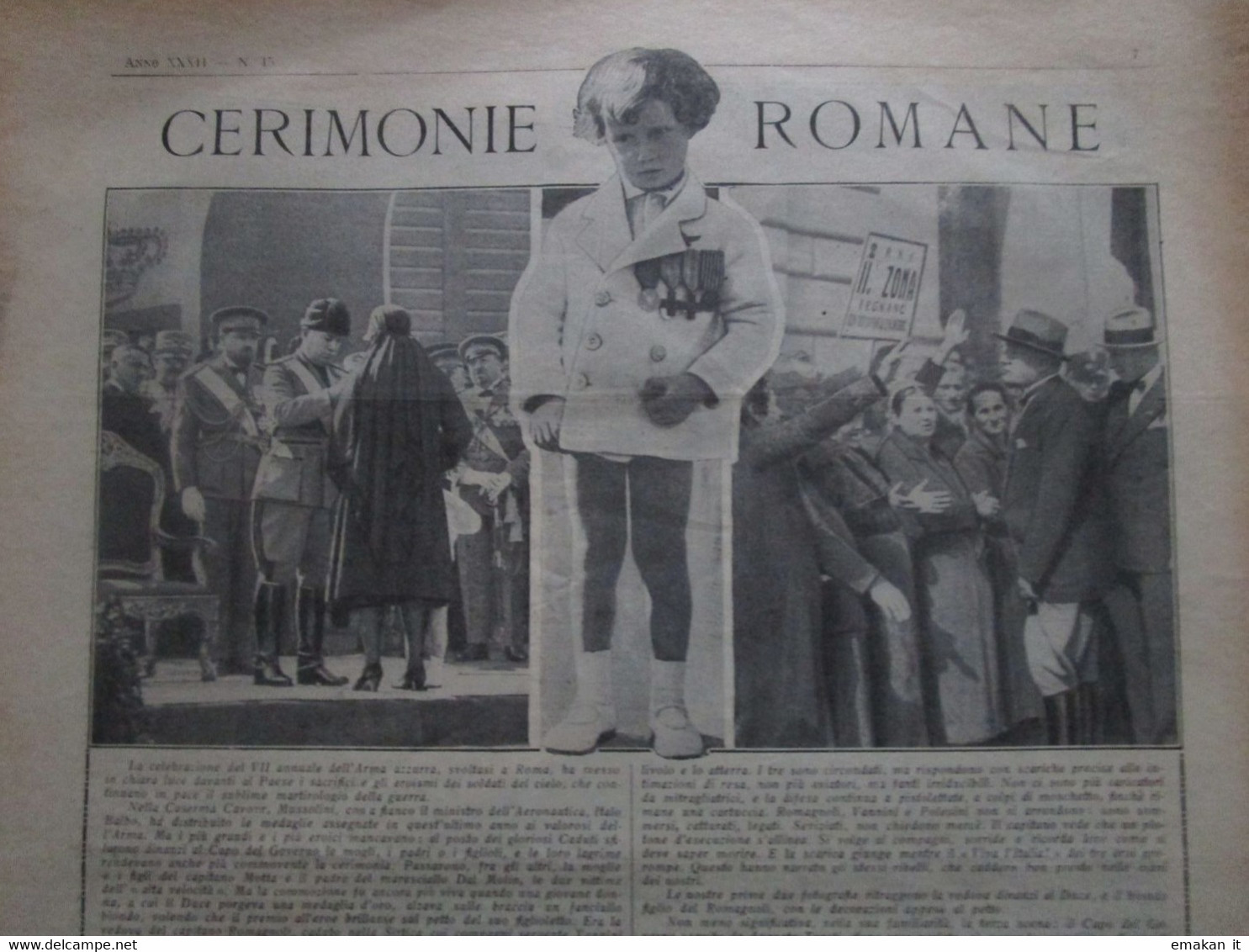 # DOMENICA DEL CORRIERE N 15 / 1930 CESENATICO / SPOSI A PARIGI / RE DEL BELGIO / PROFILI D'AFRICA - Erstauflagen