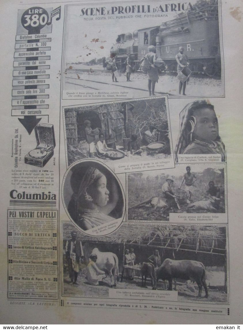 # DOMENICA DEL CORRIERE N 15 / 1930 CESENATICO / SPOSI A PARIGI / RE DEL BELGIO / PROFILI D'AFRICA - First Editions