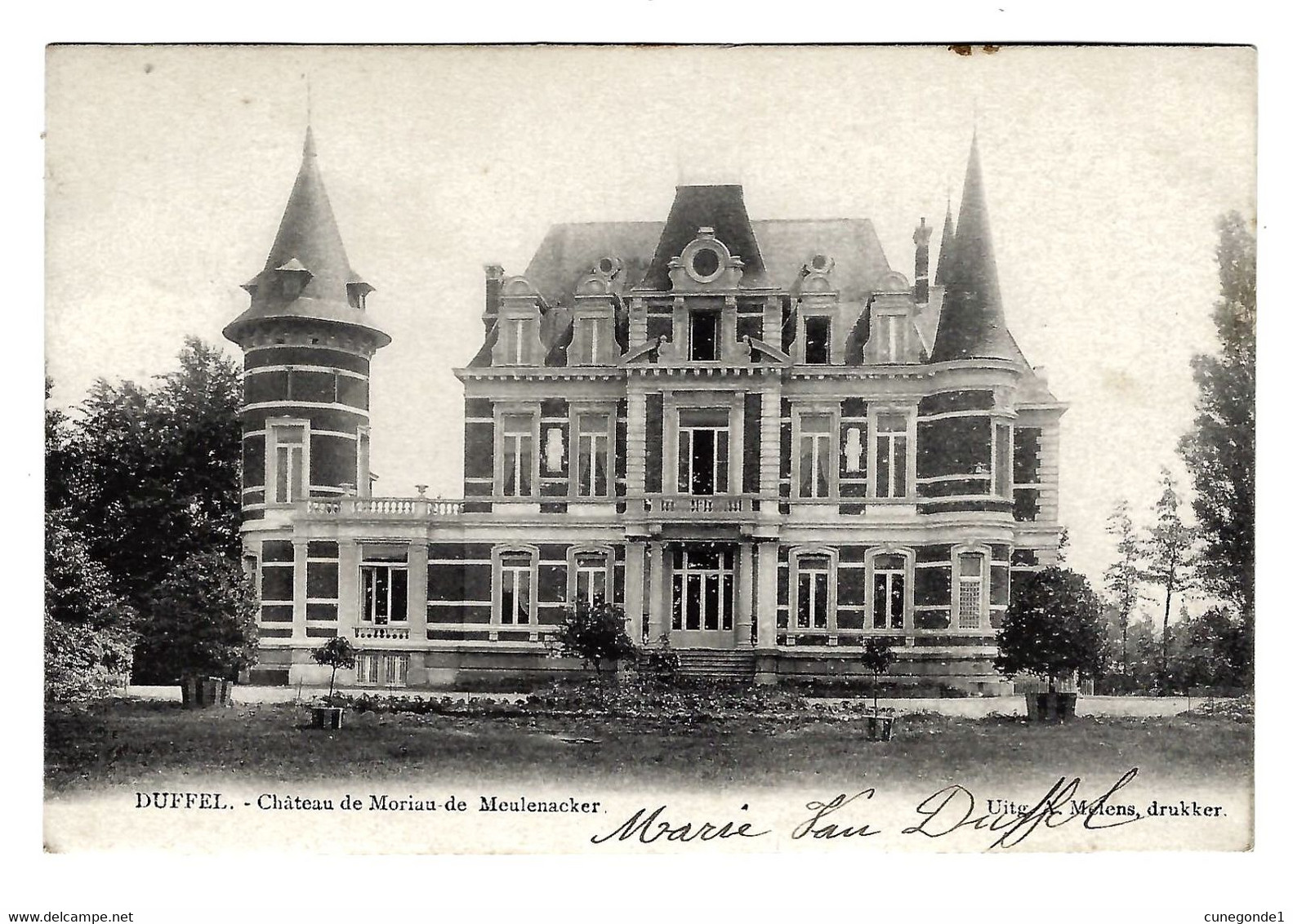 CPA DUFFEL : Château De Moriau De Meulenacker - Circulée En 1906 - Uitg. A. Melens, Drukker - 2 Scans - Duffel