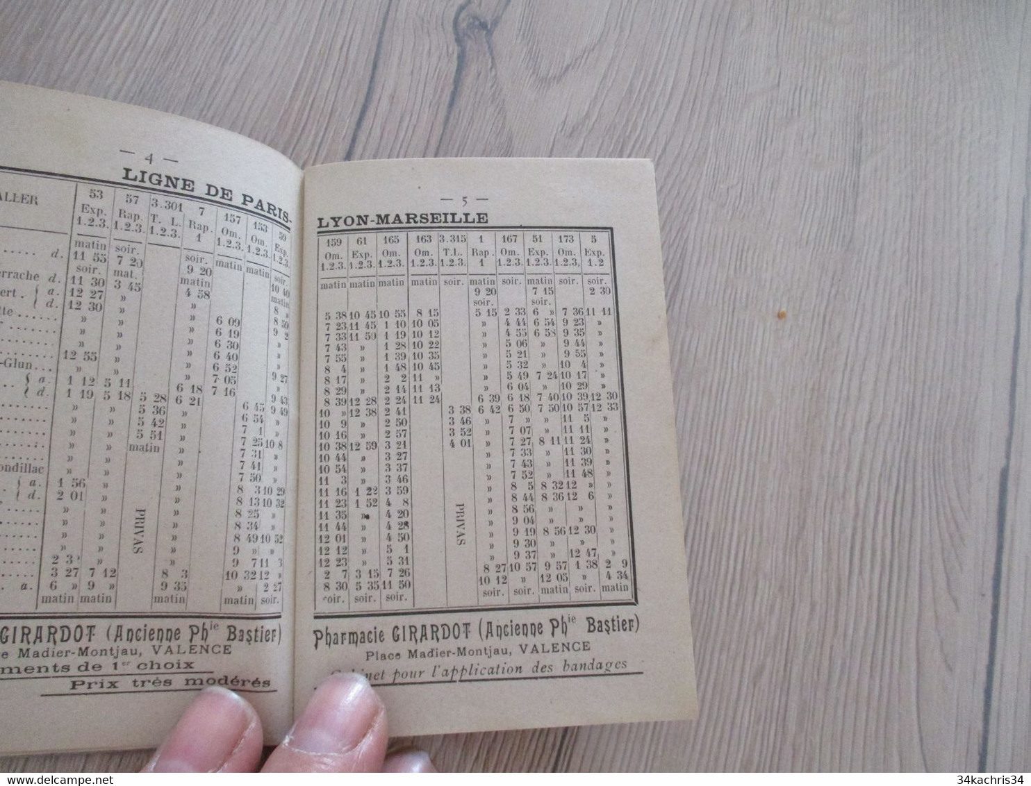 Livret Horaire Chemins De Fer Tramways Voitures 1905/1906 Valence Pub Rochegude Meubles - Chemin De Fer & Tramway