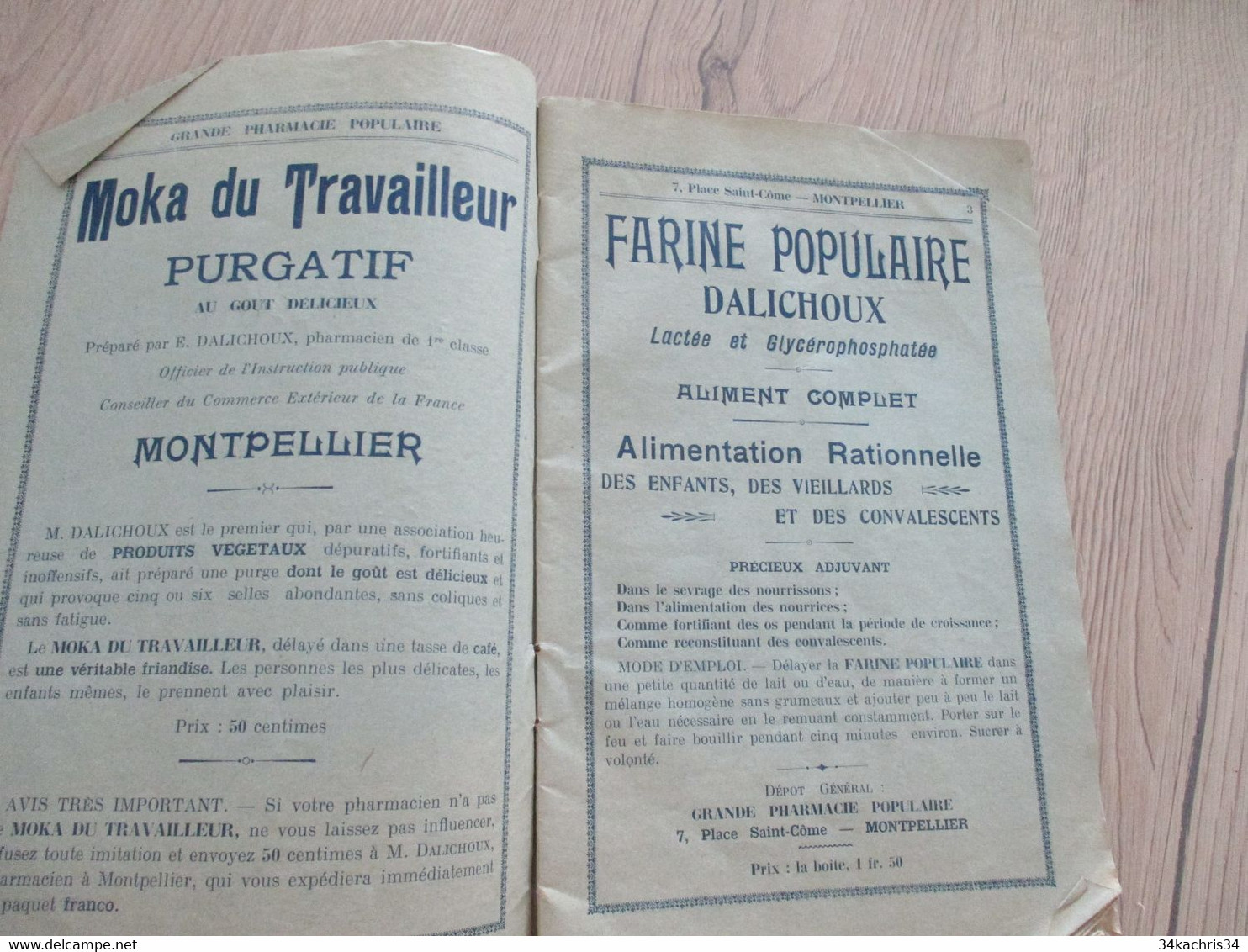 MONTPELLIER Plaquette à L'intention Des Jeunes Mamans Pour Les Nouveaux Nés E.Dalichoux Pharmacien Pubs - Languedoc-Roussillon