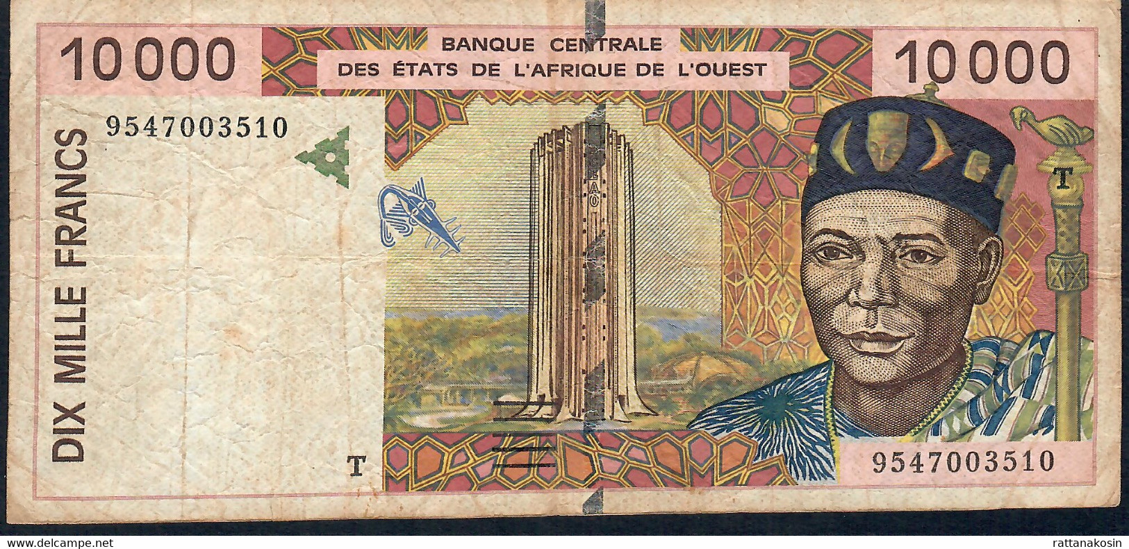 W.A.S. TOGO   P814Tc 10000 Or 10.000 FRANCS (19)95 1995 Signature 27      FINE NO  P.h.! - États D'Afrique De L'Ouest