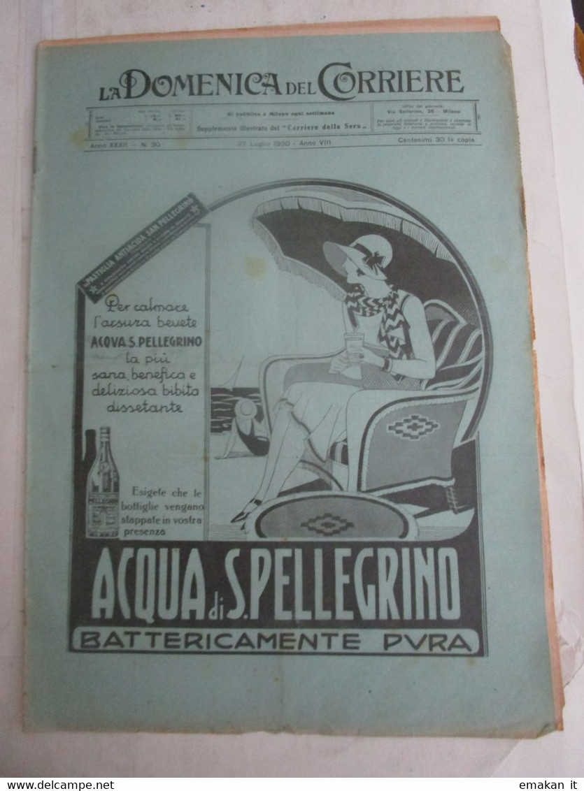 # DOMENICA DEL CORRIERE N 30 / 1930 MONTALTO DI CASTO / POMPIERI VIENNA / GIRO DI FRANCIA - First Editions