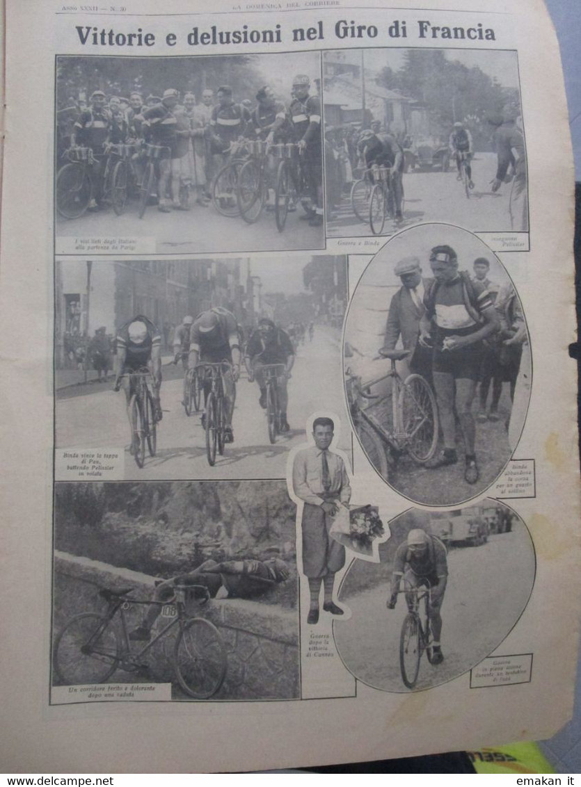 # DOMENICA DEL CORRIERE N 30 / 1930 MONTALTO DI CASTO / POMPIERI VIENNA / GIRO DI FRANCIA - Premières éditions