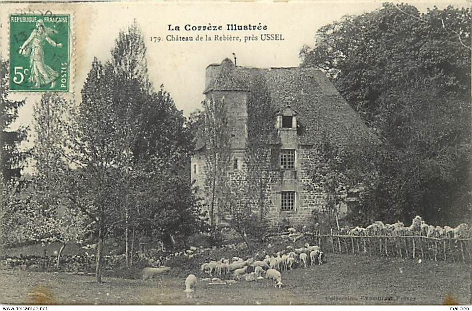Dpts Div.-ref-BD629- Corrèze - Chateau De La Rebière Par Ussel - Troupeau De Moutons - Mouton - Elevage - Chateaux - - Ussel