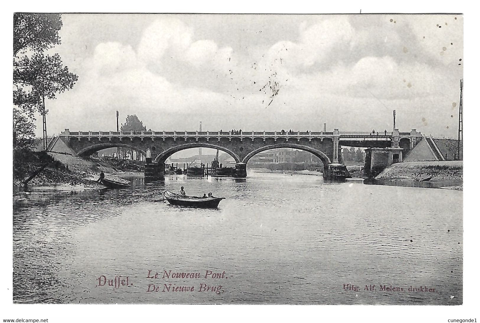 CPA DUFFEL : Le Nouveau Pont / De Nieuwe Brug - Animée - Circulée En 1908 - Uitg. Alf. Melens, Drukker - 2 Scans - Duffel