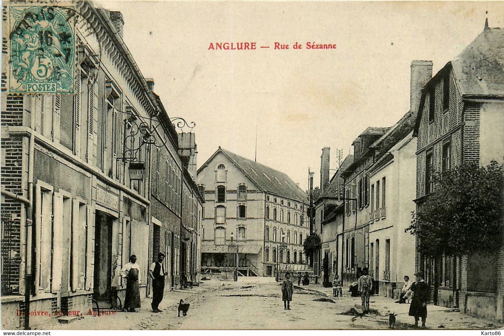 Anglure * La Rue De Sézanne * Hôtel * Villageois - Anglure