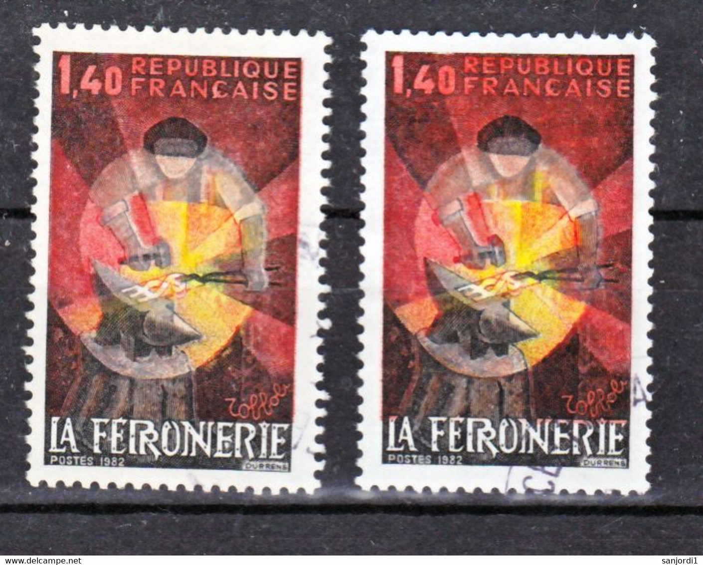 France 2206  Rouge Vif  Et Normal  Oblitéré Used TB - Oblitérés