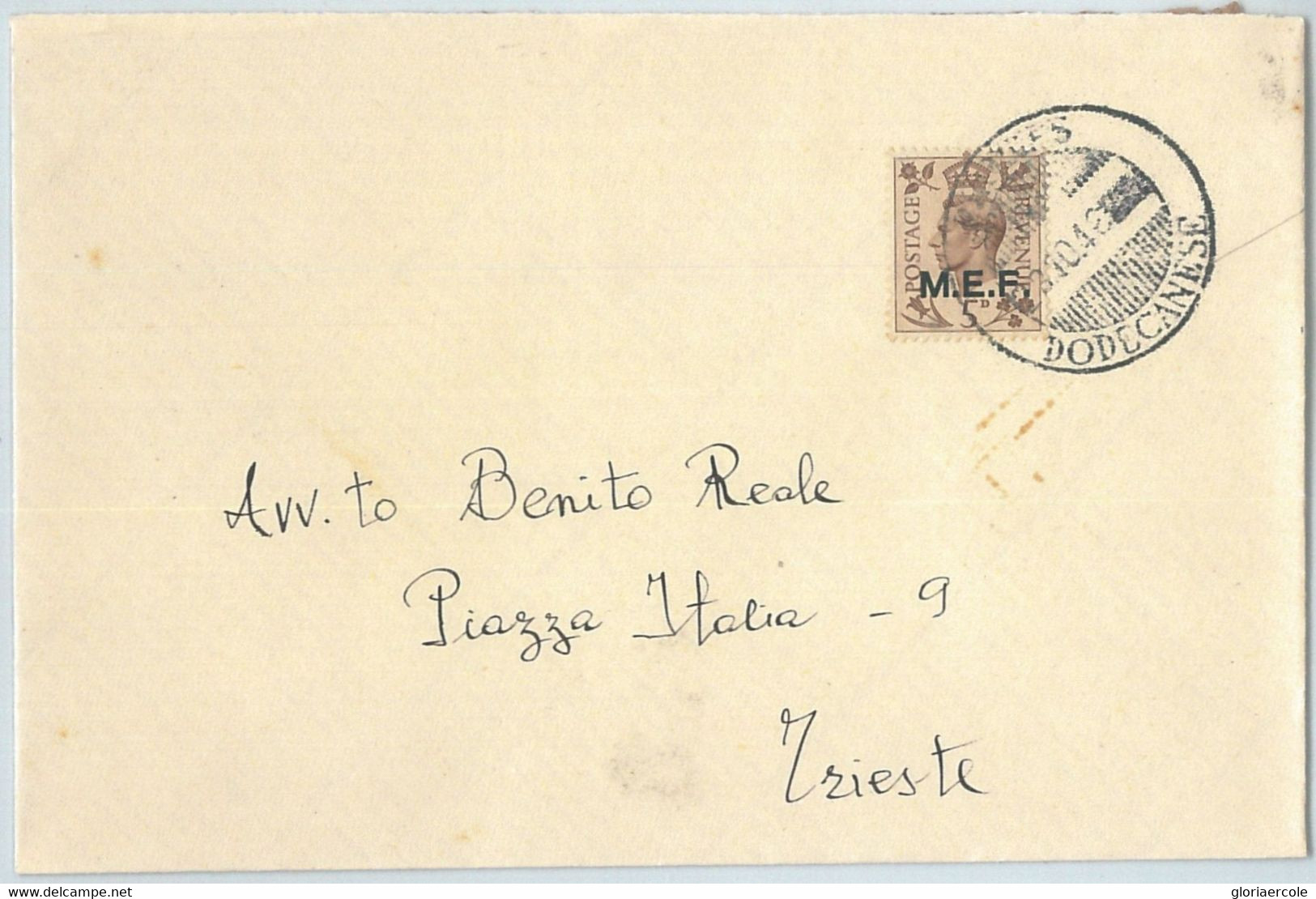 71487 -  Postal History - COVER From  DODECANESO Egeo  With MEF Stamps! 1948 - Dodecaneso