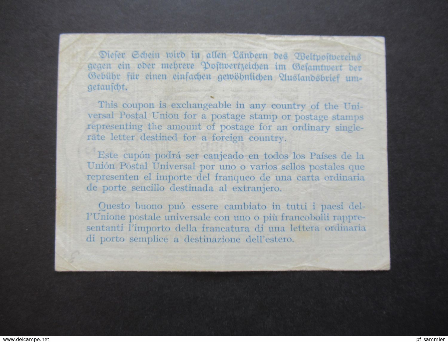 IAS Coupon Reponse International / Internationaler Antwortschein Schweden / Suede / Sverige Stempel Ängby 23.6.1948 - Briefe U. Dokumente